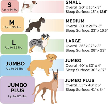 Furhaven Cooling Gel Dog Bed for Large Dogs w/ Removable Bolsters &amp; Washable Cover, For Dogs Up to 95 lbs - Plush &amp; Suede Sofa, Jumbo/XL