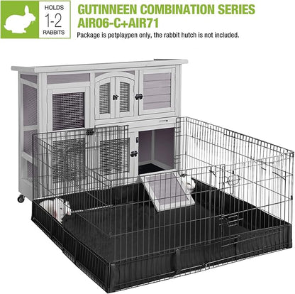 GUTINNEEN Guinea Pig Cage 2 Story Indoor Rabbit Hutch Outdoor Bunny House with Wheels and Leakproof Tray 47" L