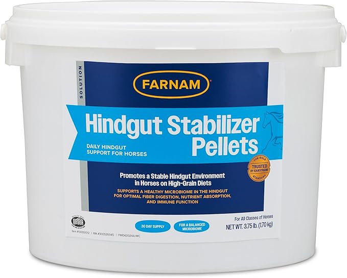 Farnam Hindgut Stabilizer Pellets, Daily Digestive &amp; Immune Supplement for Horses Helps Maintain a Balanced Microbiome for Optimal Digestion