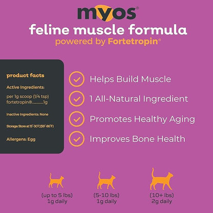Powered by Fortetropin for Senior Cats - Aids Weight Gain, Muscle Growth &amp; Mobility Support - Natural, Cat Nutritional Supplement - 180 Servings