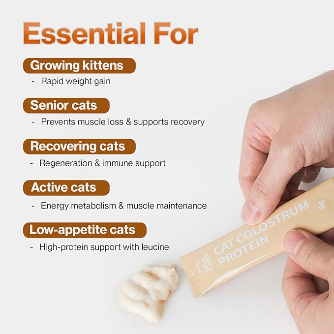 Dr.by Cat Colostrum Protein Cat Supplement Immune Support Muscle Growth, Gentle on Digestion for Kittens, Adult&amp;Senior Cats with Goat Milk, Whey Protein Isolate, Colostrum Lickable Formula