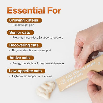 Dr.by Cat Colostrum Protein Cat Supplement Immune Support Muscle Growth, Gentle on Digestion for Kittens, Adult&amp;Senior Cats with Goat Milk, Whey Protein Isolate, Colostrum Lickable Formula