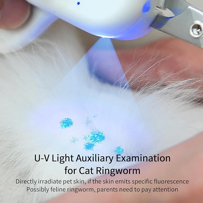 PAKEWAY Pet Nail Clipper with LED &amp; -U-V Light, Cat Claw Trimmer with Ultra Bright LED Light for Nail Bloodline to Avoid Over Cutting, Sharp Angled Blade Grooming Tool for Dog Cat Rabbit Small Animals