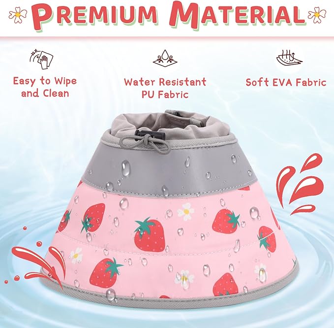 Cat Cone Collar Soft to Stop Licking, Adjustable, Foldable Lightweight Kitten Cones After Surgery Recovery for Cats &amp; Kittens, Cat Cone Alternative (Pink, M)