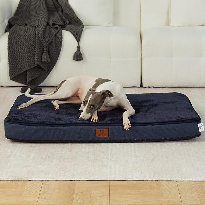 Memory Foam Large Dog Bed - 4” Thick Orthopedic Beds for Large Dogs - Waterproof Dog Bed with Removable Washable Cover &amp; Wrap-Around Zipper - Ultimate Comfort and Easy Maintenance