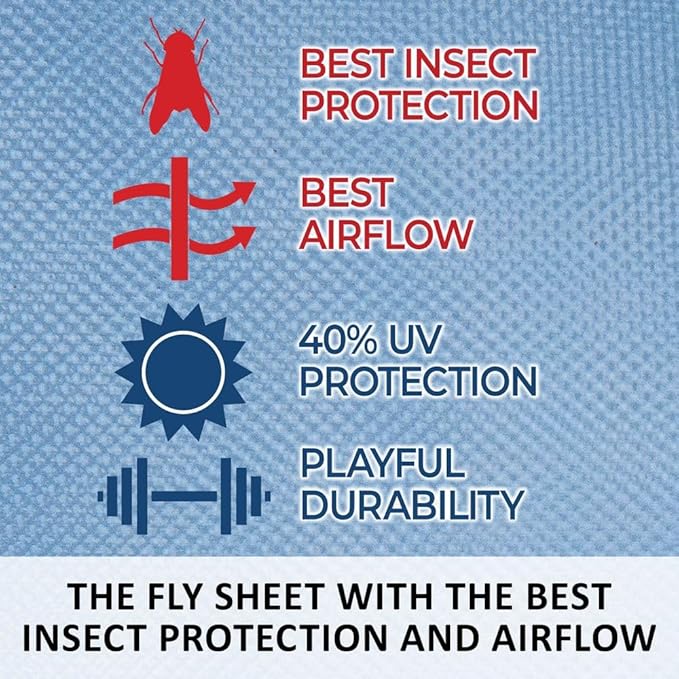 Schneiders Mosquito Mesh II Adjusta-Fit Horse Fly Sheets | Insect &amp; UV Protection for Horses | Durable 350D Mesh | Reflective Safety Stripes