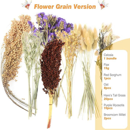 Natural Hamster Bedding, Hamster Herbs Flowers for Hamster Cage Enclosure Habitat Decor Hamster Sprays for Dwarf Syrian Guinea Hamsters Gerbil Degus or Other Small Animals（Flower Grain Version）