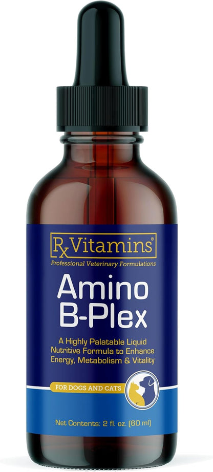 Rx Vitamins Amino B Plex Cat &amp; Dog Supplement - Vitamin B Complex Liquid Plus Amino Acids for Dogs &amp; Cats - Appetite Booster and Weight Gainer Cat &amp; Dog Vitamins - 2 oz