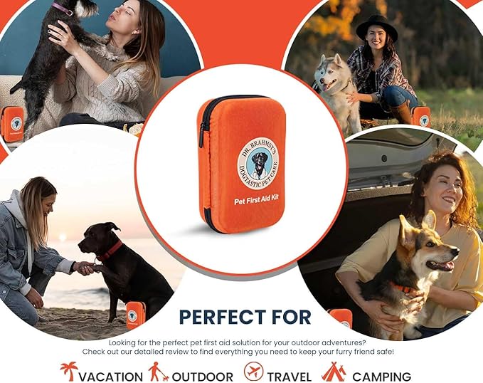 Dr Brahmsy’s Pet First Aid Kit – Emergency Kit for Dogs, Perfect for Travel, Camping &amp; Hiking Essentials