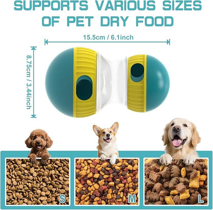 Interactive Dog Puzzle Toys for Indoor Adjustable Food Dispensing Treat Dispenser Ball &amp; Slow Feeder for Large/Medium/Small Dog to Keep Them Busy, Green