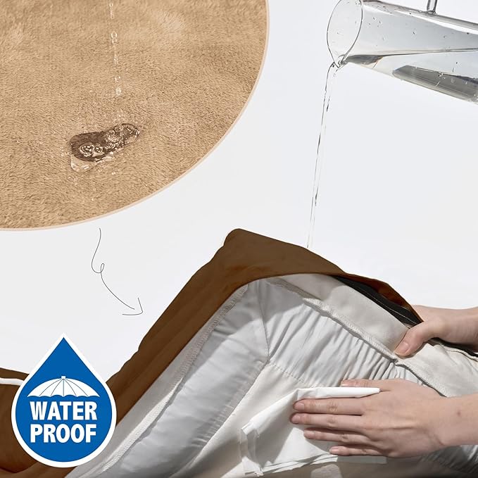 Comfort Expression Small Dog Beds Waterproof Orthopedic Foam Dog Sofa Beds for Medium Dogs Comfy Pet Bed with Washable Removable Cover &amp; Non-Slip Bottom(Small,Brown)