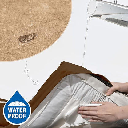 Comfort Expression Small Dog Beds Waterproof Cat Beds Orthopedic Foam Sofa Beds for Small Dogs Comfy Pet Bed with Washable Removable Cover &amp; Non-Slip Bottom(XX-Small,Brown)