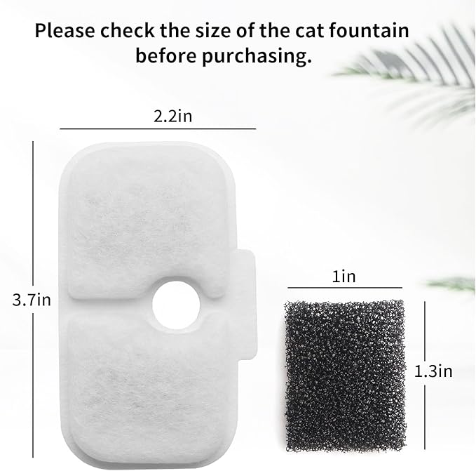 8 Pack Cat Fountain Filters &amp; Sponges - No Trim Fit for PETLIBRO Dockstream PLWF Series (005/105/115/305) - Multi-Cat Homes