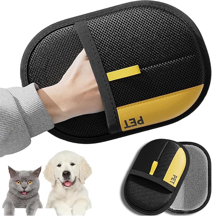 2Pcs Electrostatic Gloves Pet Hair Removal, Reusable Cat &amp; Dog Hair Remover for Couch, Furniture, Carpet, Curtain, Upgraded Animal Fur Removal Tool, Cat Grooming Gloves
