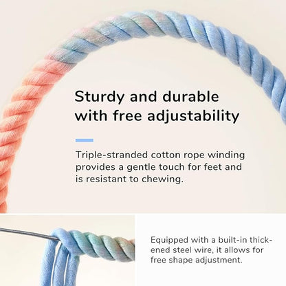 Multi-Color Rope Bird Perch Toys for Parrot Cage Stand, Climbing Swing Accessories for Cockatiel, Parakeets, Budgies, Lovebirds, Conures, Finches - 15.7 inch