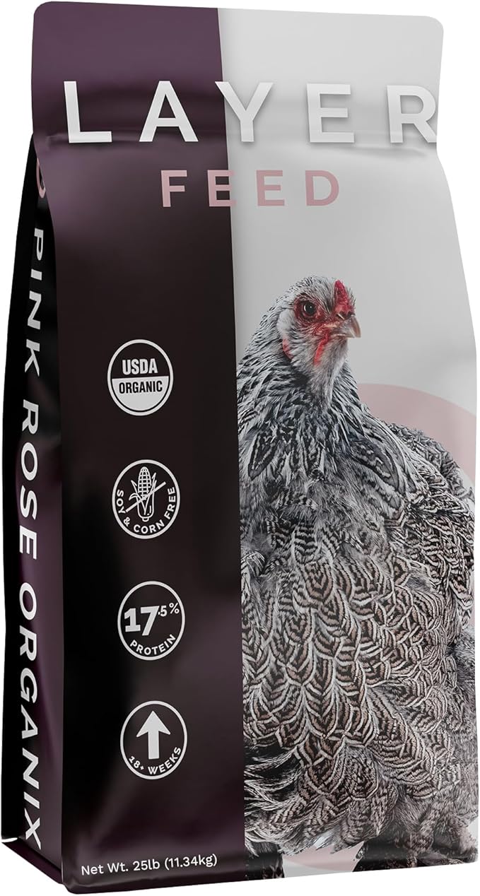 Layer Crumb Feed, 25lbs - Non-GMO, High-Protein Poultry Feed for Healthy Hens &amp; Nutritious Eggs, 17.5% Protein - USDA Certified Organic Blend, Soy &amp; Corn-Free