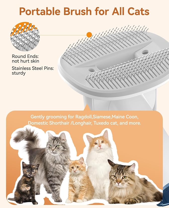 oneisall Cat Vacuum Groomer Quiet, Pet Vacuum Grooming Kit with Clipper Paw Trimmer &amp; Brush, 1.5L Large Dust Cup Pet Vacuum for Shedding, Trimming &amp; Home Cleaning