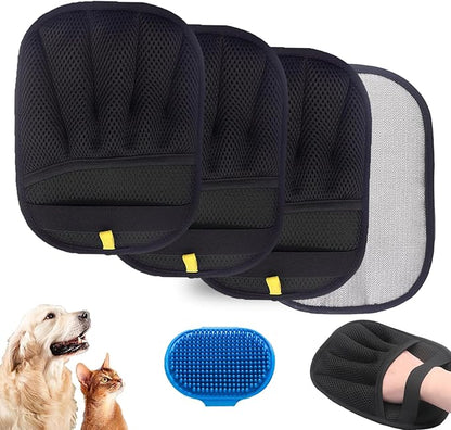 Pet Hair Removal Glove for Cats &amp; Dogs,Electrostatic Gloves Pet Hair,Cat Grooming Gloves for Hair Removal,Reusable Pet Hair Remover Glove for Couch,Furniture,Carpet,Curtain,Clothe (3PCS)