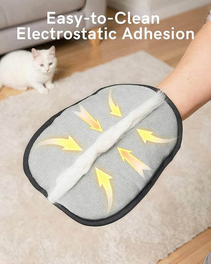 2025 Newly Upgraded Pet Hair Removal Gloves for Cats &amp; Dogs, Electrostatic Grooming Gloves for Pet Hair, Five-Finger Reusable Pet Hair Remover Tool for Clothes, Bed, Couch, Carpet, 2 Pcs