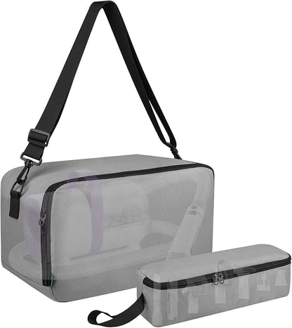 Beautyflier Pet Grooming Supplies Organizer, Protective Tote Bag Case for Pet Grooming Kit &amp; Vacuum Suction Dogs Cats Hair, Travel Pouch Bag for Pet Dog Grooming Vacuum Kit, Bag Only (Gray)