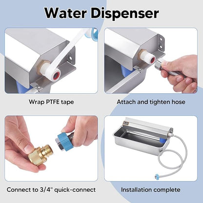 Automatic Water Dispenser for Dog, 6L Dog Water Bowl Dispenser, Large Stainless Steel Indoor/Outdoor Water Feeder Suitable for Dogs Livestock Chicken Horse, Easy to Clean