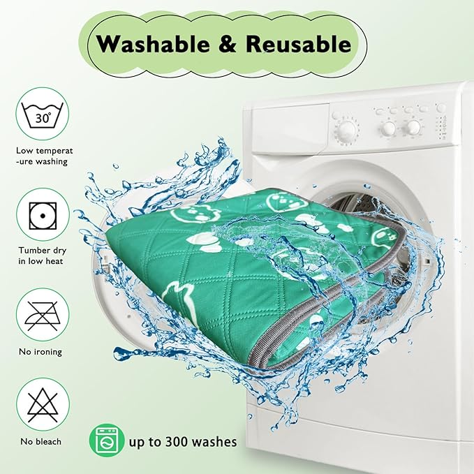 4 Pack Guinea Pig Bedding - Washable Guinea Pig Cage Liners, Waterproof Reusable &amp; Anti Slip Pee Pads Super Absorbent Mats for Small Animals Pet Rabbit Bunny Hamster Rat (Green, 24 x 18 Inch)