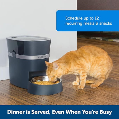 PetSafe Smart Feed - Electronic Pet Feeder for Cats &amp; Dogs - 6L/24 Cup Capacity - Programmable Mealtimes - Alexa, Apple &amp; Android Compatible - Backup Batteries Ensure Meal Delivery During Power Outage