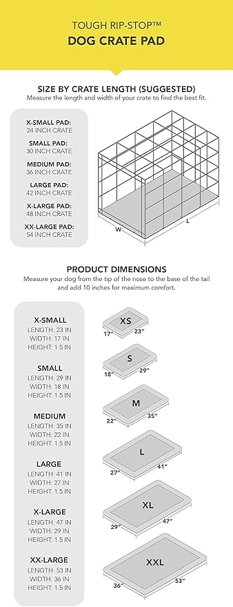 K9 Ballistics Tough Ripstop Dog Crate Pad - Durable &amp; Machine Washable with Non-Skid Bottom and 120-Day Warranty, Fits 48" Wire Crates - X-Large, Sandstone