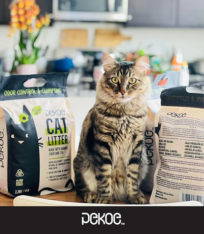 PeKoe All-Natural Odor Control &amp; Clumping Cat Litter with Bamboo and Tea, 6-lb Bag (Pack of 1)