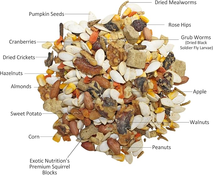 Squirrel Complete (15 lb.) - Healthy Natural Food - Nutritionally Complete Diet for Pet &amp; Captive Squirrels - Ground, Grey, and Flying Squirrels, &amp; Chipmunks