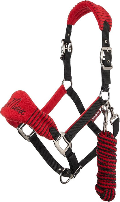 LeMieux Vogue Fleece Headcollar - Halter &amp; Leadrope - Extra Padding, Adjustable at Curb and Poll Strap