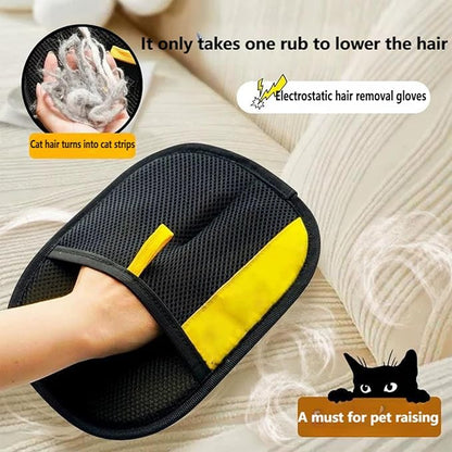 Fursweep Gloves Pet Hair Remover, Kivori Pet Grooming Glove, Pet Hair Remover Electrostatic Gloves, Furmingle Double Sided Cat Grooming Glove, Reusable Cat &amp; Dog Hair Remover, for Couch, Carpet