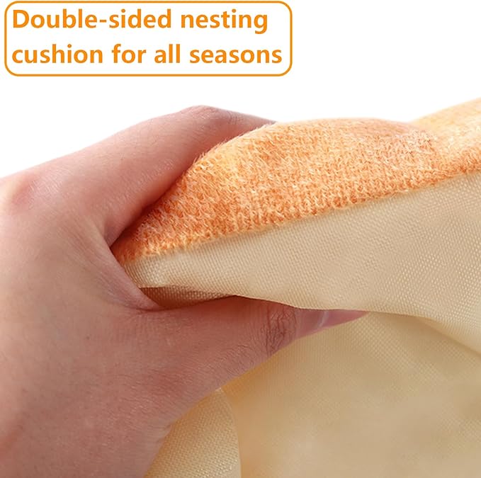 Bunny Bed, Rabbit Bed Carrot Shape, Soft &amp; Machine Washable with Removable Cushion for Guinea Pig Chinchilla Squirrel Hedgehog and Other Small Animals (Carrot Shape)
