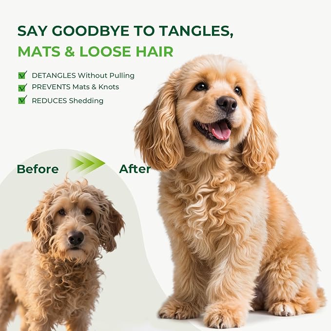 Pecute Slicker Brush for Dogs &amp; Pet Comb, Professional Grooming Dog Brush for Goldendoodles, Poodles, Labradoodles, with Extra Long Soft Pins to Effectively Remove Tangles, Knots and Mats, 2PCS