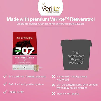 Formula 707 MetaStable Pellets for Horses 5 lb Bag – 40 Servings – University-Studied Support for Horses with Laminitis, Insulin Resistance &amp; Metabolic Disorders