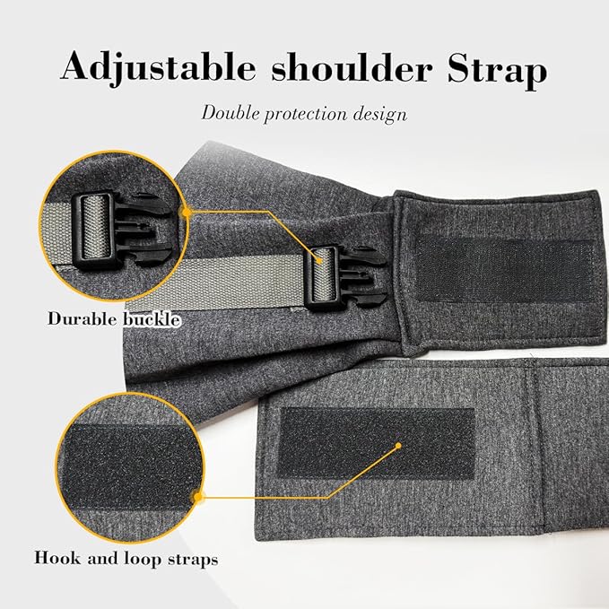 Dog &amp; Cat Carrier Sling, Adjustable Soft Padded Shoulder Puppy Carrier, Hands-Free Dog Carrier Bag with Double Safety Buckles Premium Material for Outdoor Travel (Dark Gray, M)