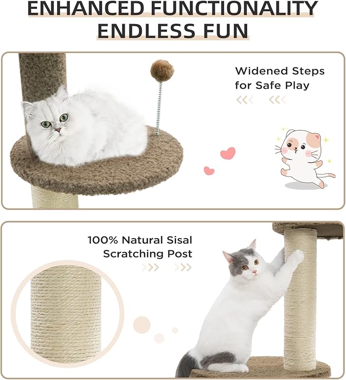 Made4Pets Floor to Ceiling Cat Tree 93-106&