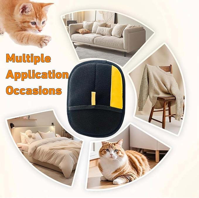 Pet Hair Removal Glove for Cats &amp; Dogs,Upgrade Efficient Grooming Gloves for Pet Hair,Home Use Reusable Cat &amp; Dog Hair Remover for Couch, Furniture, Carpet, Curtain(2pcs)