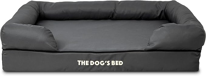 The Dog’s Bed Large Grey with Black Trim 36x27, Waterproof, Veterinary Grade Memory Foam, Pain Relief: Arthritis, Hip &amp; Elbow Dysplasia, Post Surgery, Supportive, Washable Cover, Veterinary-Approved