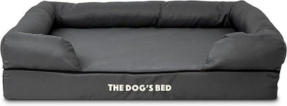 The Dog’s Bed Large Grey with Black Trim 36x27, Waterproof, Veterinary Grade Memory Foam, Pain Relief: Arthritis, Hip &amp; Elbow Dysplasia, Post Surgery, Supportive, Washable Cover, Veterinary-Approved