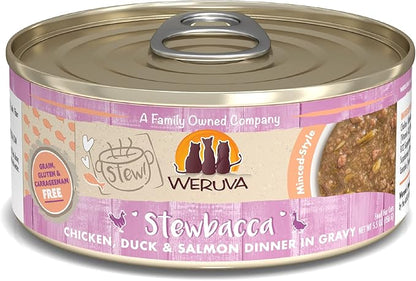 Weruva Classic Cat Stews!, Stewbacca with Chicken, Duck &amp; Salmon in Gravy, 5.5oz Can (Pack of 8)