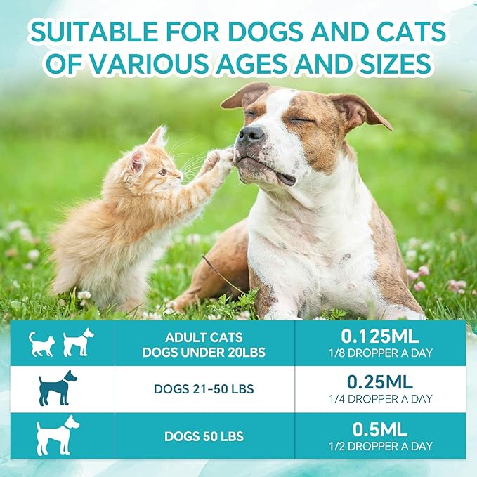 Camling Oil for Dogs and Cats - Camling Oil Drops Rich in Omega 3, 6, 9 and Organic Extract Helps Pets with Аnxiеty &amp; Strеss, Hip &amp; Joint, Skin &amp; Coat Support (4 Pack)