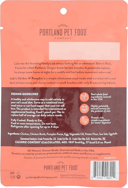 Portland Pet Food Company Human-Grade Mixed Variety Pack Wet Cat Food Pouch Luke&