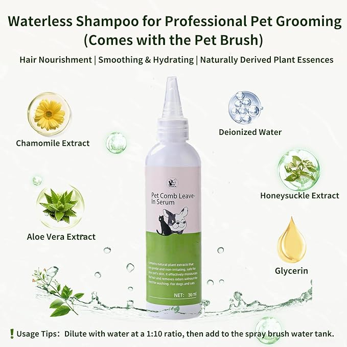 Cat Steam Brush for Shedding,4 in 1 Grooming Brush for Cats and Dogs,Deshedding,Massage,Cleaning &amp; Anti-Static All In One,Suitable for Long &amp; Short Haired Pets,Includes Waterless Shampoo,Yelow