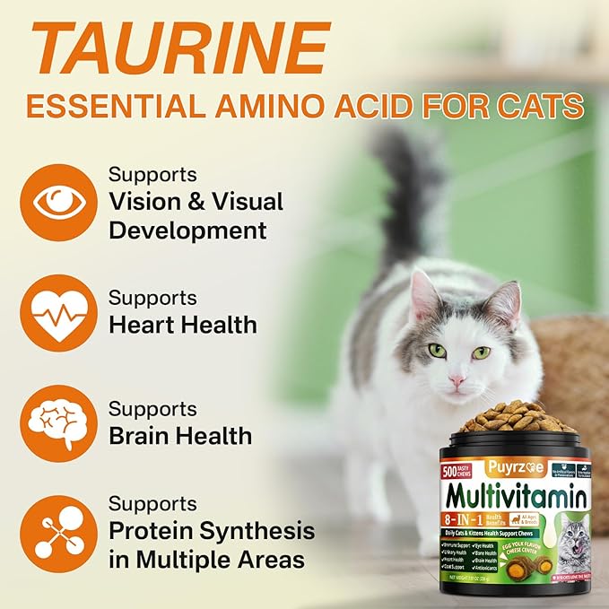 Cat 6-in-1 Calming Diffuser + Multivitamin 500 Chews for Cats – Stress Relief, Immune, Skin &amp; Coat, Digestion, Brain &amp; Bone Health for All Cats, 2 Diffusers + 4 Refills
