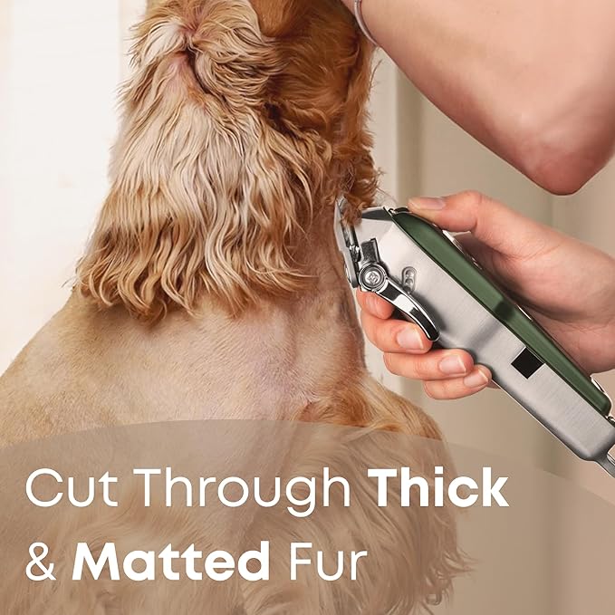Cat Clippers for Matted Hair - Matted Cat Fur Remover - Low Noise Grooming Trimmer &amp; Shaver | Pet Clippers for Long Hair Cats | Professional Pet Shaver with Detachable Guards
