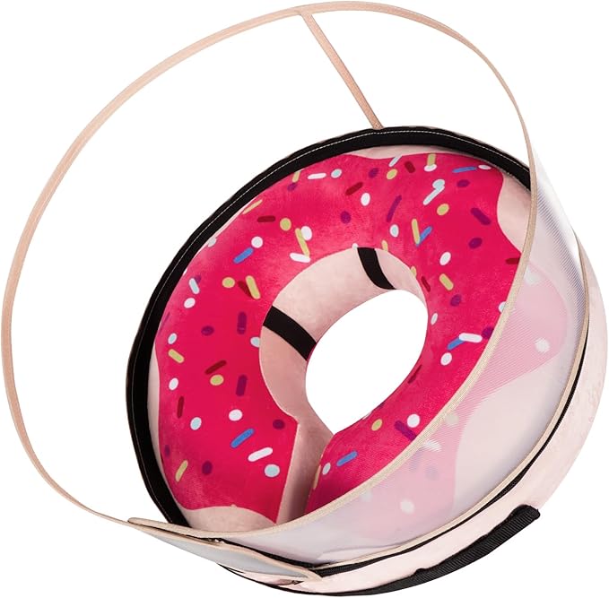 Inflatable Dog Cone Collar with Detachable Enhanced Anti-Licking Shield, Soft Neck Donut Collar for Dogs After Surgery, Adjustable Dog Cone Alternative for Large Medium Small Dogs &amp; Cats