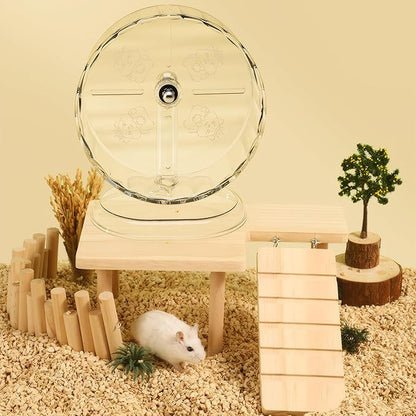 Silent Hamster Wheel – 7 Inch Syrian Hamster Running Wheel, Anti-Skid &amp; Height Adjustable, Easy to Clean (7.1inch)