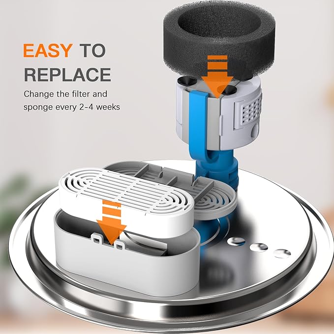 Cat Water Fountain Filters for 108/3.2L&amp; 4L/134oz Stainless Steel Pet Water Dispenser Fountain Filters (6 Filters&amp; 6Sponges) (9 Filters&amp; 9 Sponges)