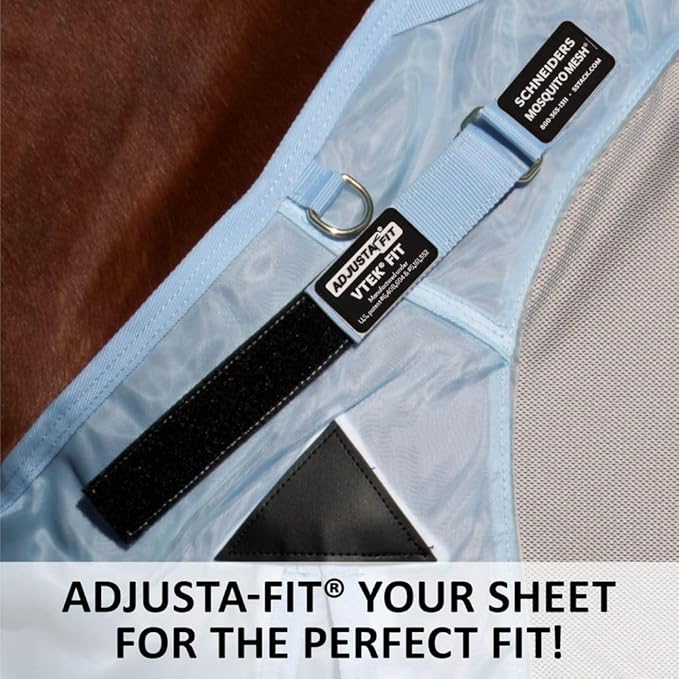 Schneiders Adjusta-Fit Mosquito Mesh Hybrid II Horse Fly Sheets | Ultimate Insect &amp; UV Protection for Equine Comfort